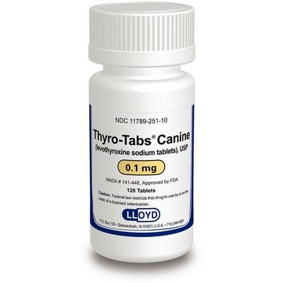 Thyro-Tabs Canine Levothyroxine Sodium Tablets 0.1 mg ,120/Bottle , LLOYD 2511