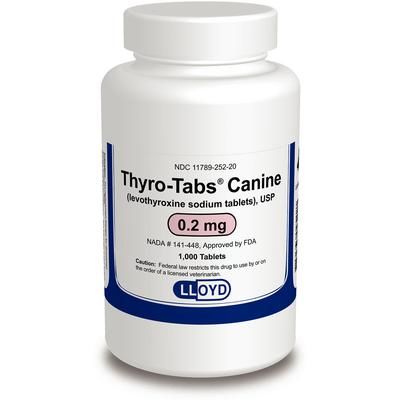 Thyro-Tabs Canine Levothyroxine Sodium Tablets 0.2 mg ,1000/Bottle , LLOYD 2522