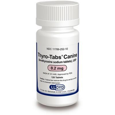 Thyro-Tabs Canine Levothyroxine Sodium Tablets 0.2mg ,120/Bottle , LLOYD 2521