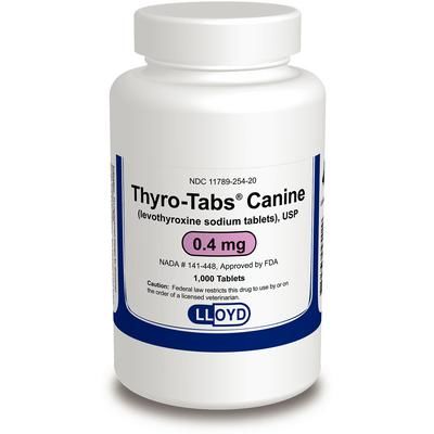 Thyro-Tabs Canine Levothyroxine Sodium Tablets 0.4 mg , 1000/Bottle , LLOYD 2542