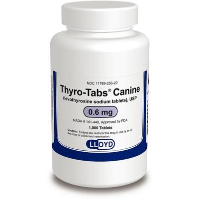 Thyro-Tabs Canine Levothyroxine Sodium Tablets 0.6mg , 1000/Bottle , LLOYD 2562