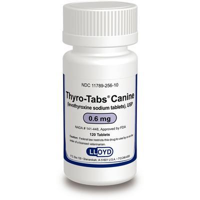 Thyro-Tabs Canine Levothyroxine Sodium Tablets 0.6 mg ,120/Bottle , LLOYD 2561