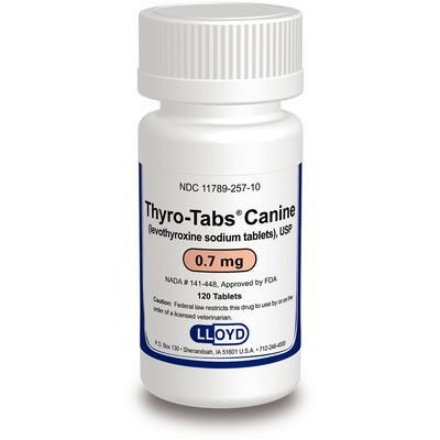 Thyro-Tabs Canine Levothyroxine Sodium Tablets 0.7 mg , 120/Bottle , LLOYD 2571