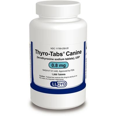 Thyro-Tabs Canine Levothyroxine Sodium Tablets 0.8 mg , 1000/Bottle , LLOYD 2582