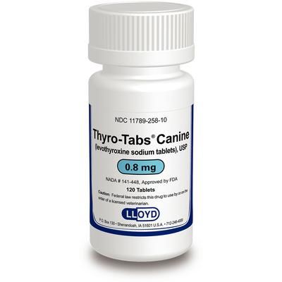 Thyro-Tabs Canine Levothyroxine Sodium Tablets 0.8 mg , 120/Bottle , LLOYD 2581