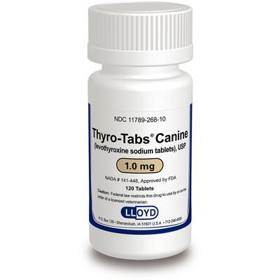 Thyro-Tabs Canine Levothyroxine Sodium Tablets 1.0 mg , 120/Bottle , LLOYD 2681