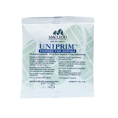 Uniprim Powder for Horses Original , 37.5 g Packet, 1/Pkg , 180 Pack/Case MACLEOD UP375