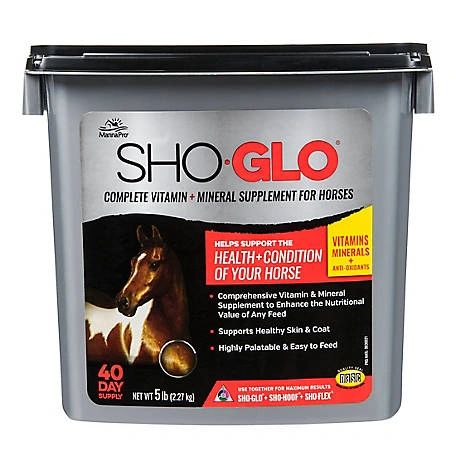 Sho-Glo Complete Vitamin + Mineral Supplement for Horses, 5lb , Manna 1000078