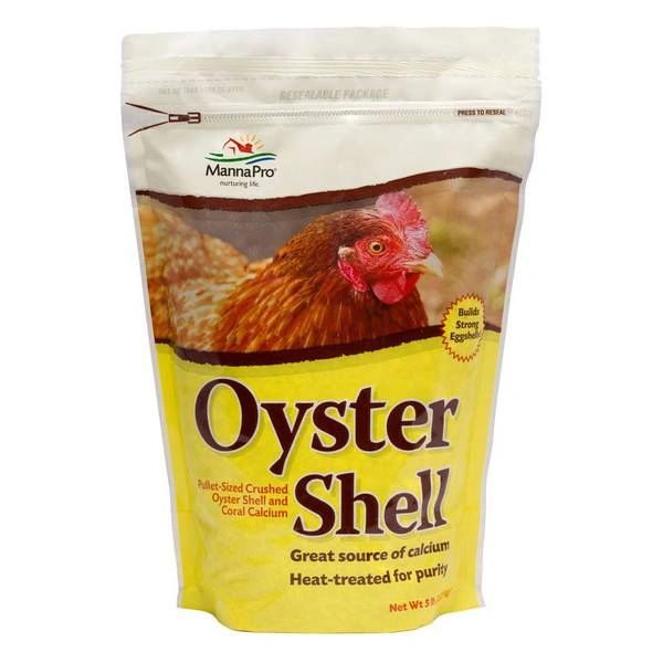 Oyster Shell, Pullet-Sized Crushed Oyster Shell and Coral Calcium, 5lb , Manna 1000210