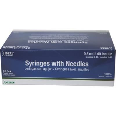 Ideal U-40 Insulin Syringes 1/2 cc, 29 Gauge x 1/2", 100/Pkg , NEOGEN 9102