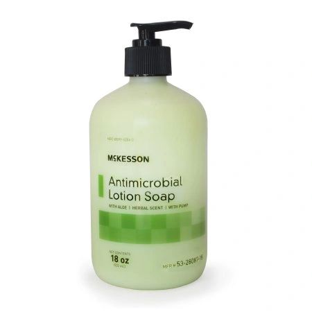 Antimicrobial Soap Lotion 18 oz. Pump Bottle Herbal Scent , MC 53-28087-18