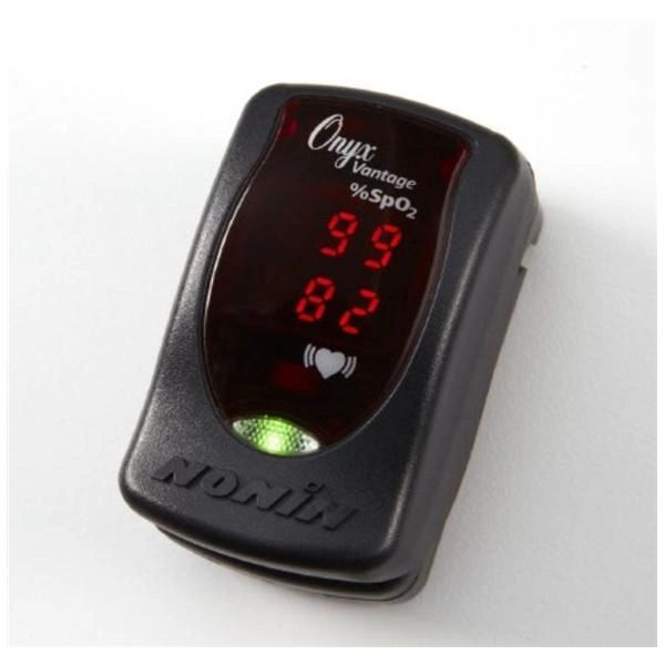 Pulse Oximeter OnyxVantage Model 9590 Finger/Toe 2.2x1.3x1.27" Adult/Pediatric Black AAA Battery Tri-Color quality indicator With Lanyard , Nonin 8340-004