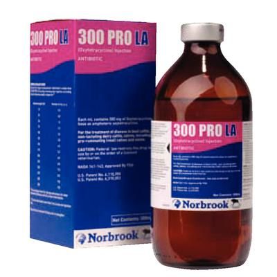 300 PRO LA Oxytetracycline Injectable 100 ml , NORBROOK 601220867001