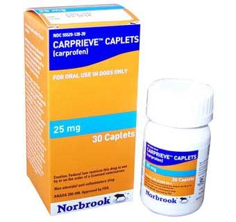 Carprieve Caplets 25 mg , 30/Bottle , NORBROOK 645106967001