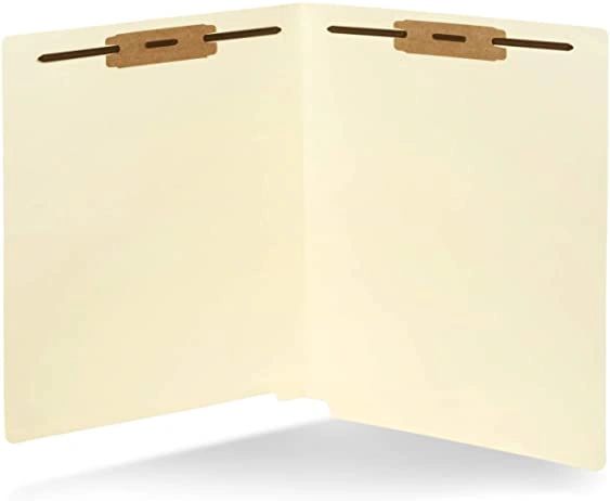 End Tab Fastener File Folders Reinforced Straight Cut tab Letter Size, Manila, 50 Pack , 8.5X11 , Office-Manila-Folder