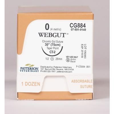 WebGut Sutures CG884, 30" (CT-2) , Size 0 , Quantity 12/Box , Patterson 21275199