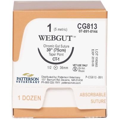 WebGut Sutures CG813, 30" (CT-1) , Size 1 , 12/Box , PATTERSON 21275200