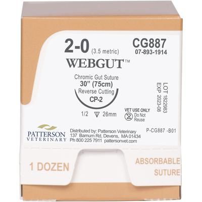 WebGut Sutures CG887, 30" (CP-2) , Size 2 , 12/Box , PATTERSON 21282812