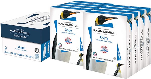 Hammermill Printer Paper, 20 lb Copy Paper, 8.5 x 11 8 Ream (4,000 Sheets) - 92 Bright , Hammermill-2