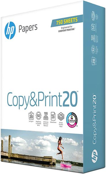 HP Paper 8.5x11 Printer Paper Copy&Print 20 lb. 1 Bulk Pack – 750 Sheets , 92 Bright | Made in USA – FSC Certified , Office 200030R