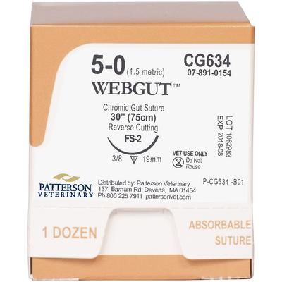 WebGut™ Sutures CG634, 30" (FS-2) , Size 5 , 12/Box , PATTERSON 21275209