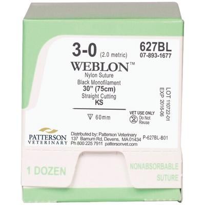 WebLon Sutures 627BL, Size 3 , 12/Box 30" (KS) , PATTERSON 21282408