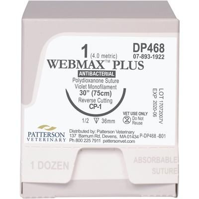 Webmax™ Plus Sutures DP468, 30" (CP-1) , Size 1 , 12/Box , PATTERSON 21282820