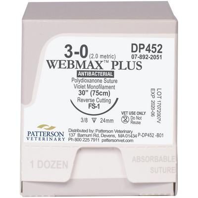 Webmax Plus Sutures DP452, 30" (FS-1) , size 3 , 12/Box , PATTERSON 21276160