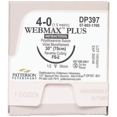 Webmax Plus Sutures DP397, 30" (FS-2) , Size 4 , 12/Box , PATTERSON 21282428