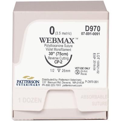 WebMax™ Sutures D970, 30" (CP-2) , Size 0 , 12/Box , PATTERSON 21275271