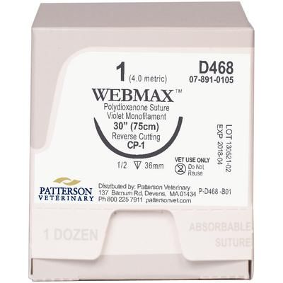 WebMax™ Sutures D468, 30" (CP-1) , Size 1 , 12/Box , PATTERSON 21275272