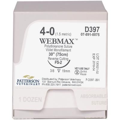 WebMax™ Sutures D397, Size 4 , 12/Box , 30" (FS-2) , PATTERSON 21275289