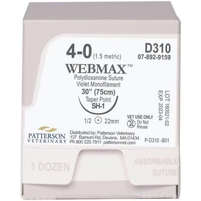 WebMax Sutures D310, Size 4 , 12/Box , 30" (SH-1) , PATTERSON 21277822