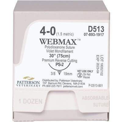 WebMax Sutures D513, Size 4 , 12/Box , 30" (SH) , PATTERSON 21282815