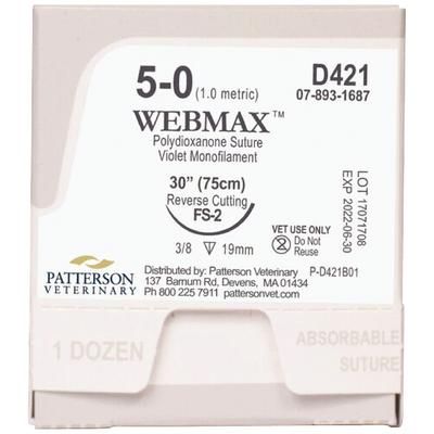 WebMax Sutures D421, Size 5 , 12/Box , 30" (FS-2) , PATTERSON 21282418