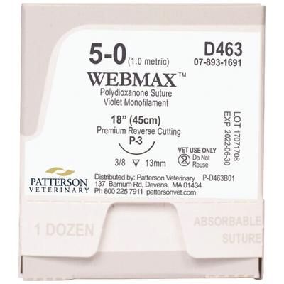 WebMax Sutures D463, 18" (P3) , Size 5 , 12/Box , Patterson 21282419