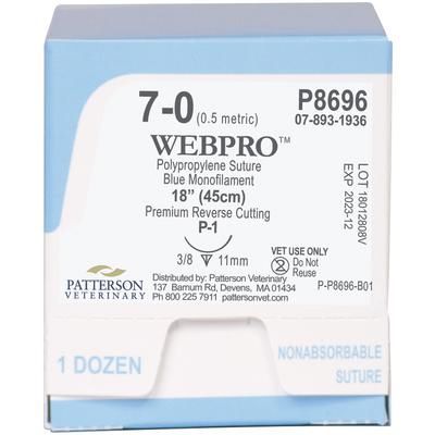 WebPro Sutures P8696, Size 7 , 12/Box , 18" (P-1) , PATTERSON 21282835