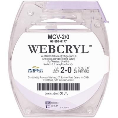 WebCryl™ Sutures 2/0, 25 m , Cassette , PATTERSON 21275175