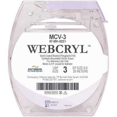 WebCryl™ Sutures 3, 25 m , Cassette ,Patterson 21275143