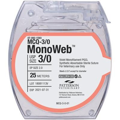 MonoWeb™ Sutures 3/0, 25 m , Cassette , PATTERSON 21275101