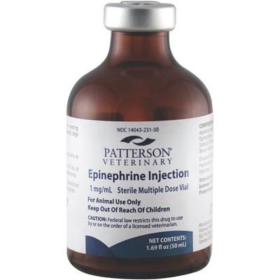 Epinephrine Injection 1 mg/ml, 50 ml , PATTERSON 14043-0231-50