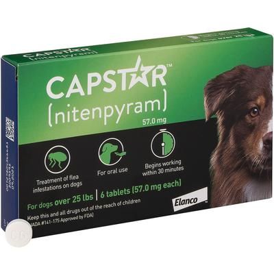 Capstar Tablets For Dogs 25Lb & Up , 60/Box , PETIQ 03303