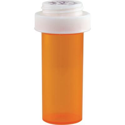 Amber Plastic Prescription Vials 8 Dram, 410/Pkg Reversible Cap , PIVETAL 21295105