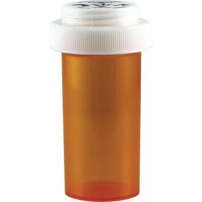 Amber Plastic Prescription Vials 6 Dram, 600/Pkg Push and Turn Cap 5% Snap , PIVETAL 21295106