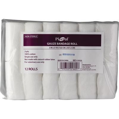 Gauze Bandage Roll 3" x 5 yd , 144/Case , PIVETAL 21295030