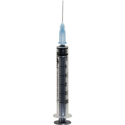 Needle and Syringe Combination, Rigid Pack 3 cc, 22 Gauge x 3/4", Luer Slip, 100/Pack , 1000/Case , PIVETAL 21295189