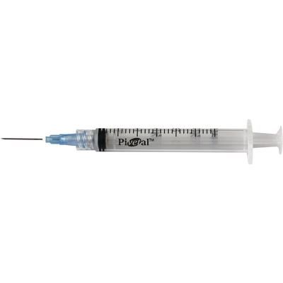 Needle and Syringe Combination, Soft Pack 22 Gauge x 3/4, 3 cc, Luer Lock,100/Box , 1000/Case, PIVETAL 21295200