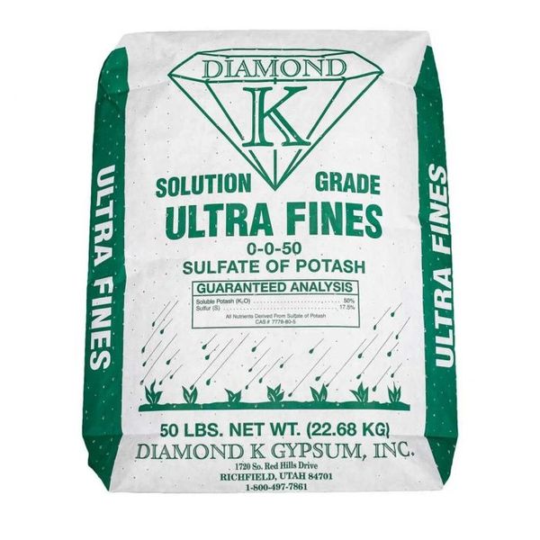 Dry fertilizer Diamond K Ultra Fine 0-0-50 sulfate of potash 50 , Pound RF NDIA005