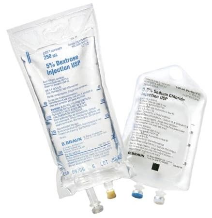 Caloric Agent Dextrose / Sodium Chloride 5% - 0.2% Intravenous IV Solution Flexible Bag 1000 mL , 14/Case , Baxter 2B1094X