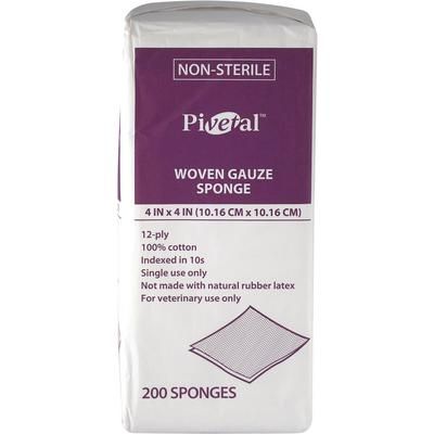 Woven Gauze Sponge 4" x 4", 12 ply 200/Pack , 20 Pack/Case , PIVETAL 21295050